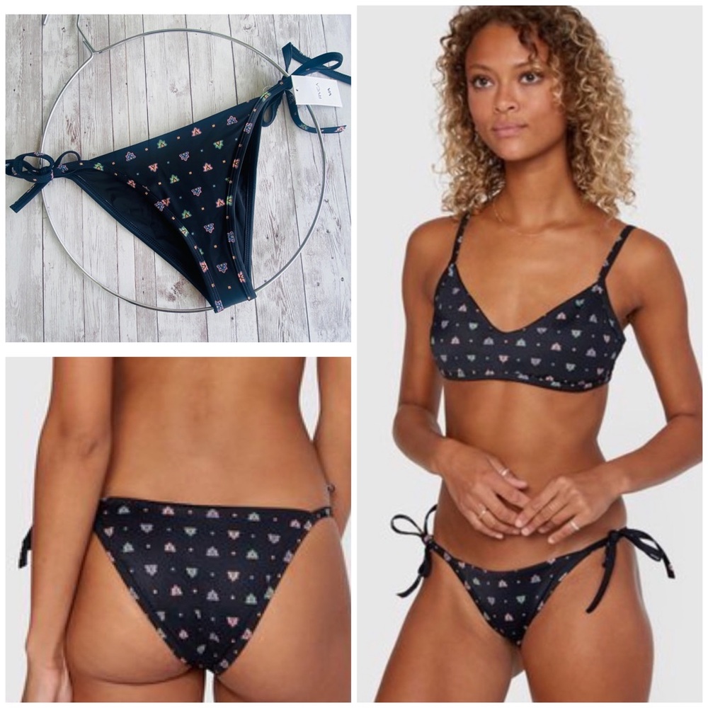 🔆 RVCA Foulard Mid-Rise French Bikini Bottom